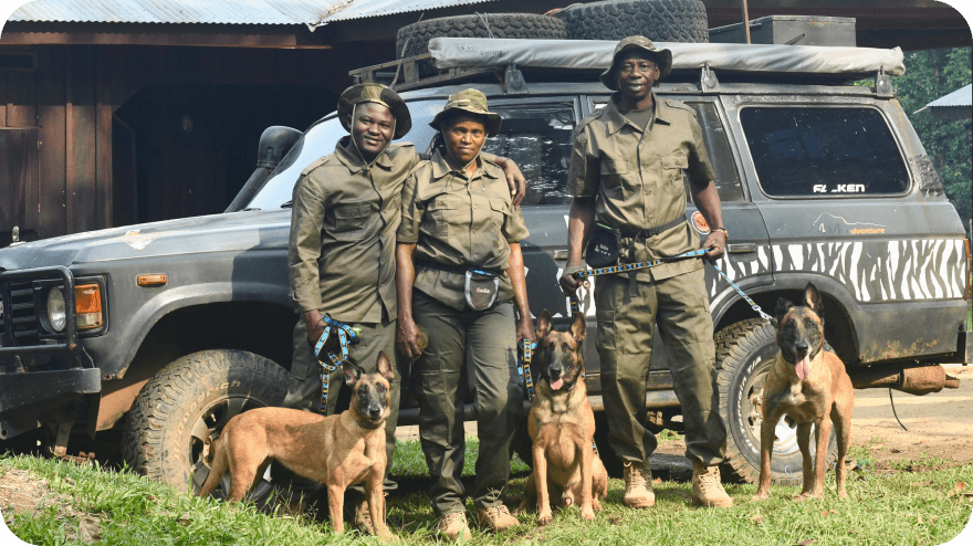 Auto pro jednotku psů v NP Odzala-Kokoua